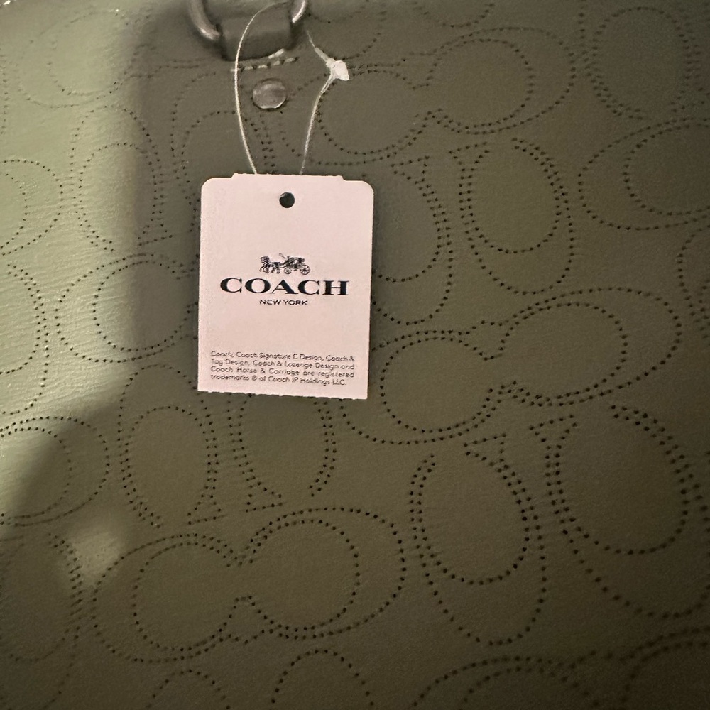 Coach Olive Green Tote with Matching Wristlet - Picture 4 of 5